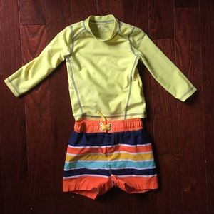 💟 Sold 💟 Toddler boy 18 mo swim trunks rashguard